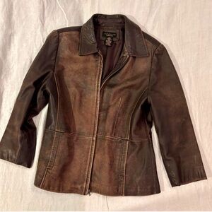 Croft & Barrow Dark Brown Leather Jacket